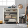 Hanah Home Multilüx Daisy Armario Multiusos Blanco y Azul Oscuro